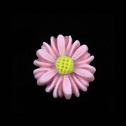 Resin cabochon "Marguerit - Daisy". 13 mm. Gammel rosa